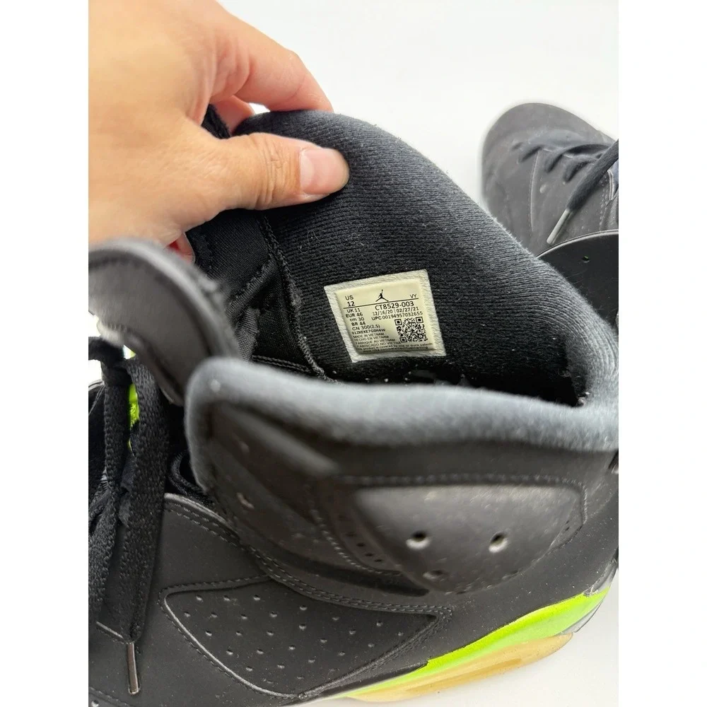 Nike Air Jordan 6 VI Retro Black/Electric Green CT8529-003 Men's Size 12 - READ
